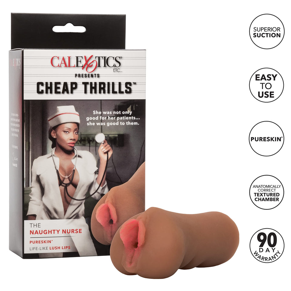 Calexotics Cheap Thrills Naughty Nurse - Travel Sized Male Masturbator - Silicone Masturbation Sleeve - 5 Inch Adult Male Sex To
