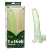 Naughty Bits I Leaf Dick Glow-In-The-Dark Weed  Leaf Dildo - Glow In The Dark
