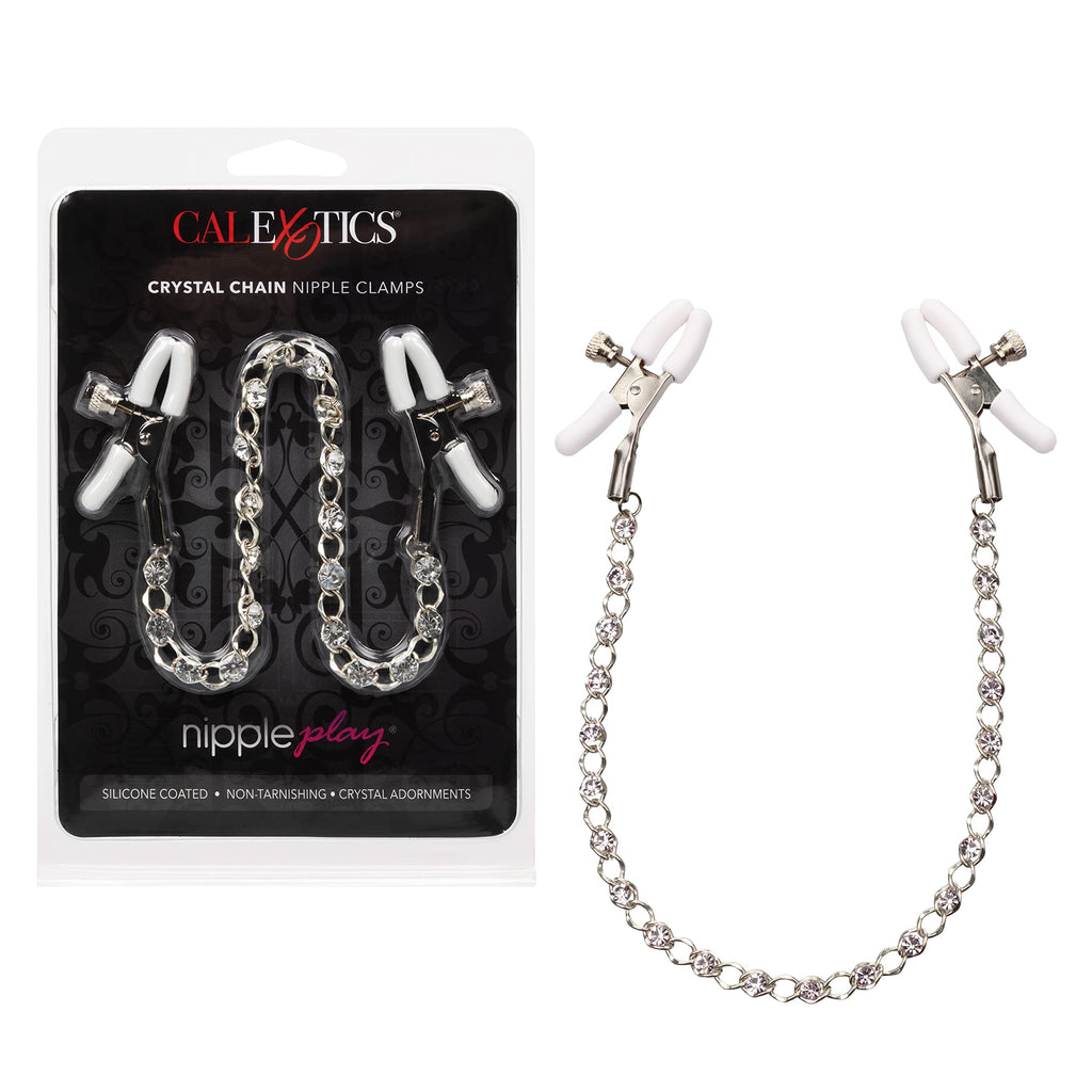 Calexotics Exotics Novelties Nipple Play Crystal Chain Nipple Clamps Se-2617-05-2 Black 1 Count