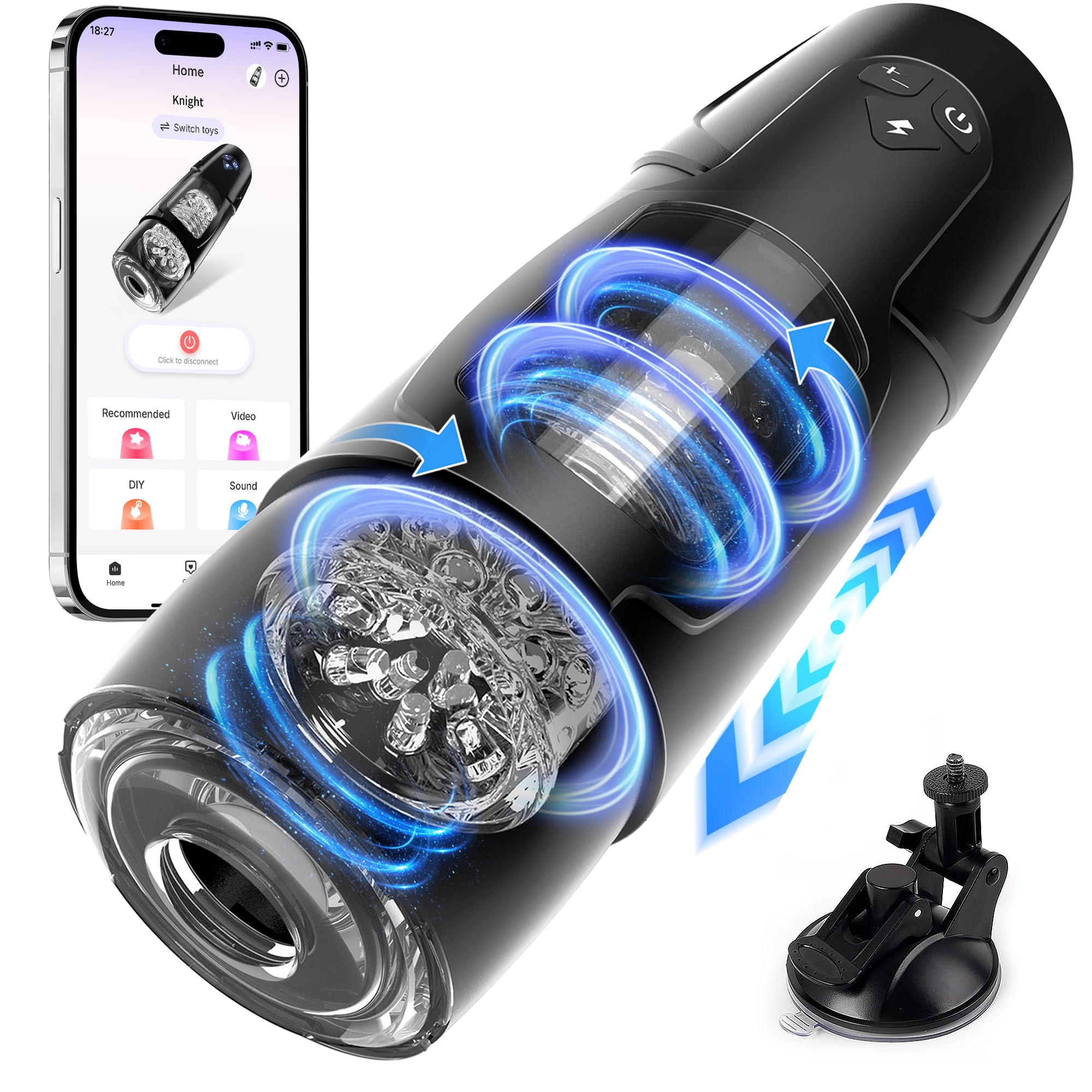 Sex Toys for Men Masturbator, Cafatop Automatic Male Masturbators with Thrusting & Rotating, Adult Male Masturbation Stroker Ele