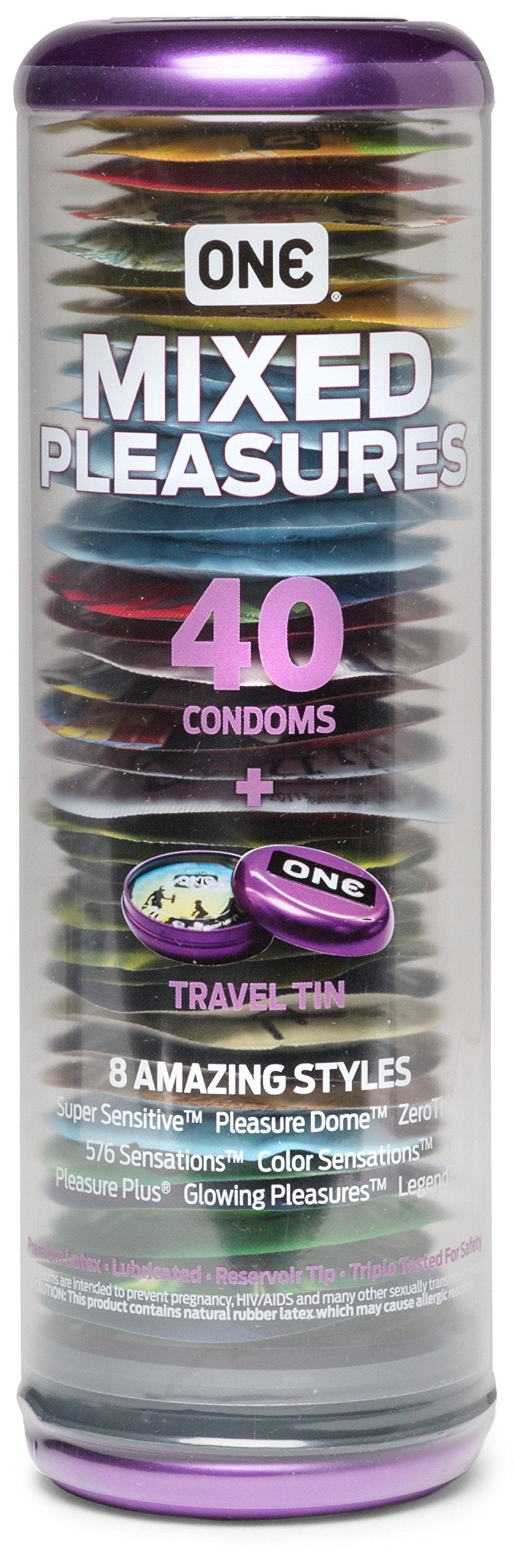 ONE Condoms Mixed Pleasures, 40 Count