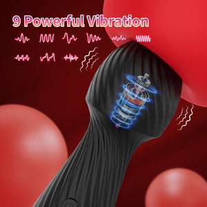 Mini Vibrator Wand, Sex Wand Vibrator Handheld Massager, Full Silicone Vibrator Women Sex Toys for Nipple Clitoral Stimulation,A