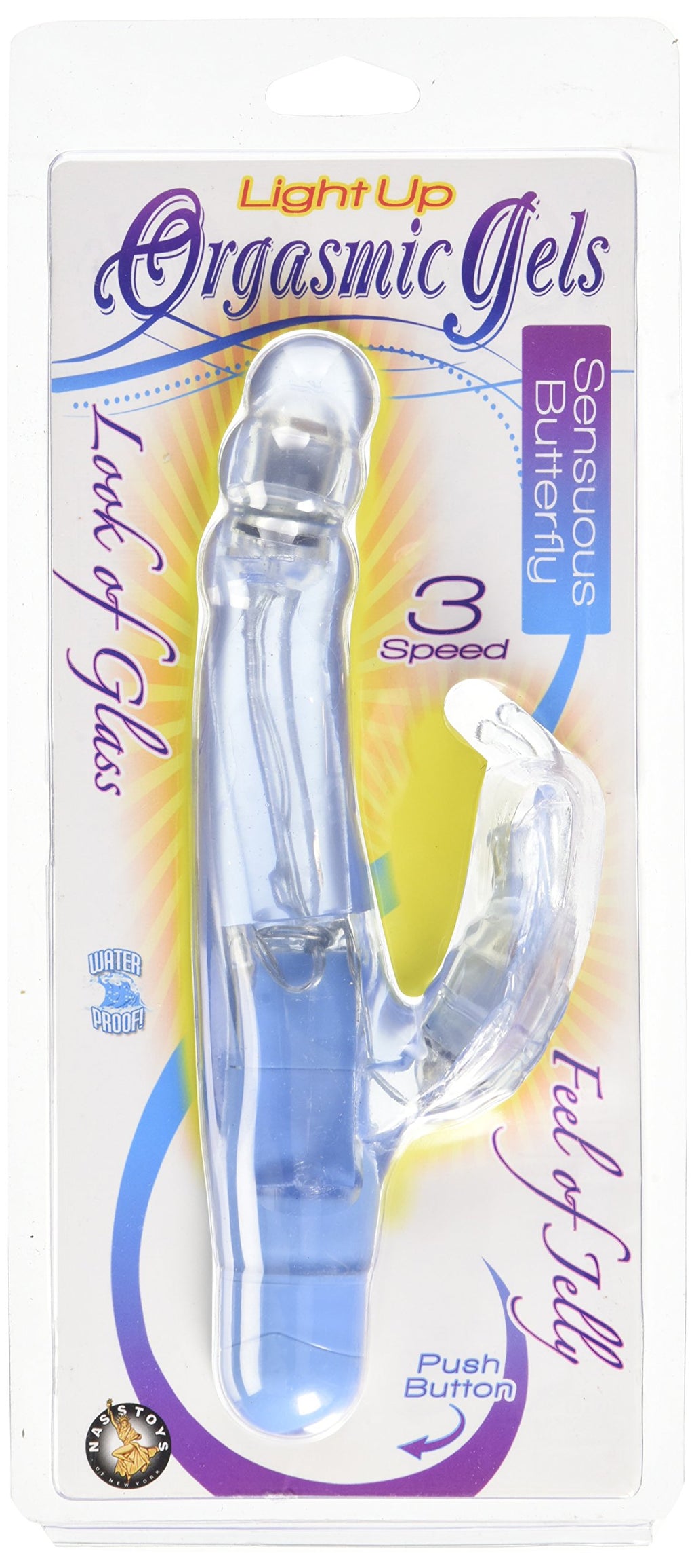 Nasswalk Novelties Orgasm Gel Light Up Sensuous Butterfly, Pink Vibe