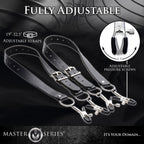 Master Series Spread XL Labia Spreader Straps | Vegan Friendly Leather Straps and Rubber Tipped Pinchers to Spread Your Lips Ope