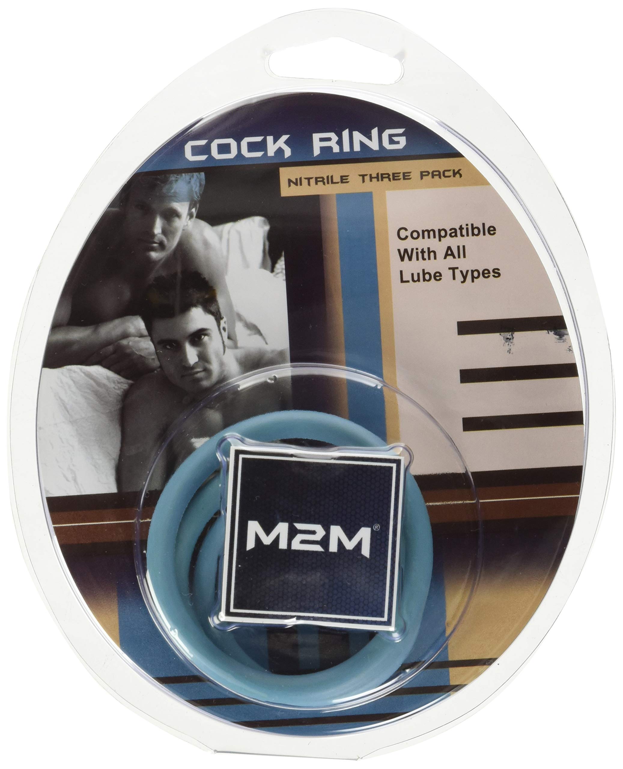 M2m Cock Ring, Nitrile, 3 Piece Set, Sky Blue