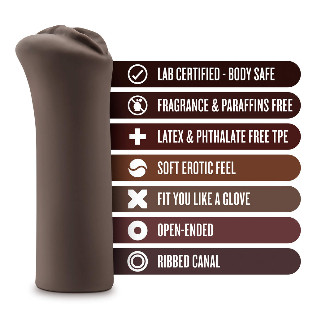 Blush Novelties Hot Chocolate Nicole'S Kitty - 5 Inch Realistic Feel Soft Vagina Flexible Depth Design Male Masturbator - Easy T