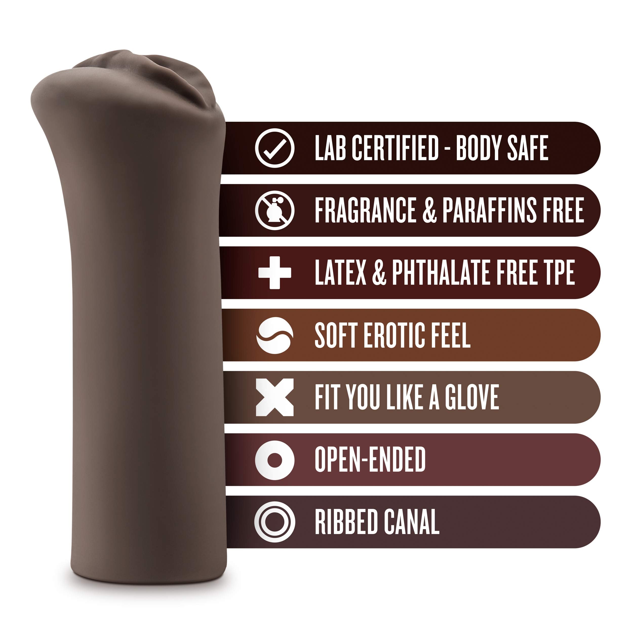 Blush Novelties Hot Chocolate Nicole'S Kitty - 5 Inch Realistic Feel Soft Vagina Flexible Depth Design Male Masturbator - Easy T