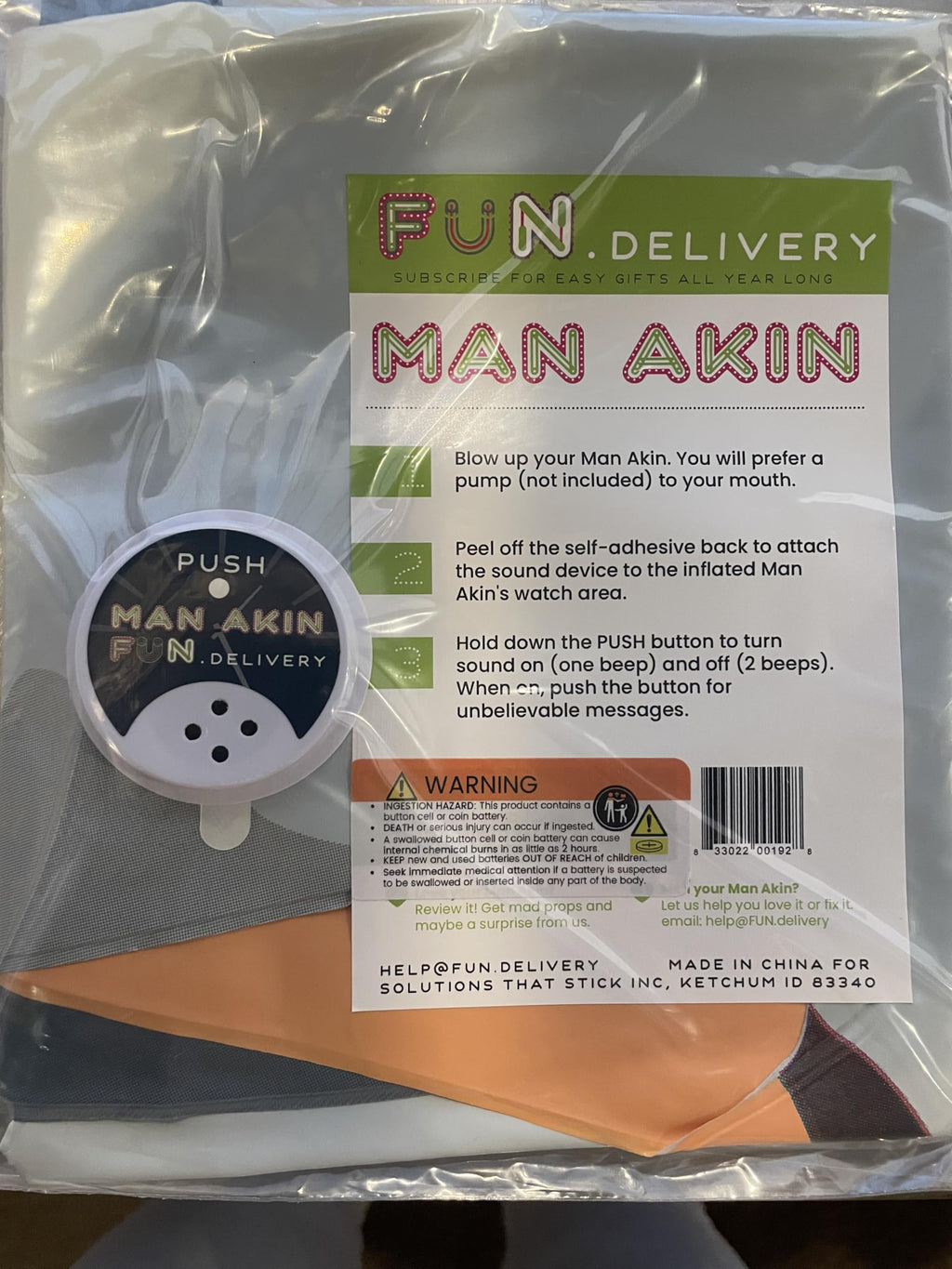 FUN Delivery Man Akin: 6-Foot Inflatable Talking Boyfriend Husband - Funny Gag Gift for Bachelorette Parties, Valentine's Day, o