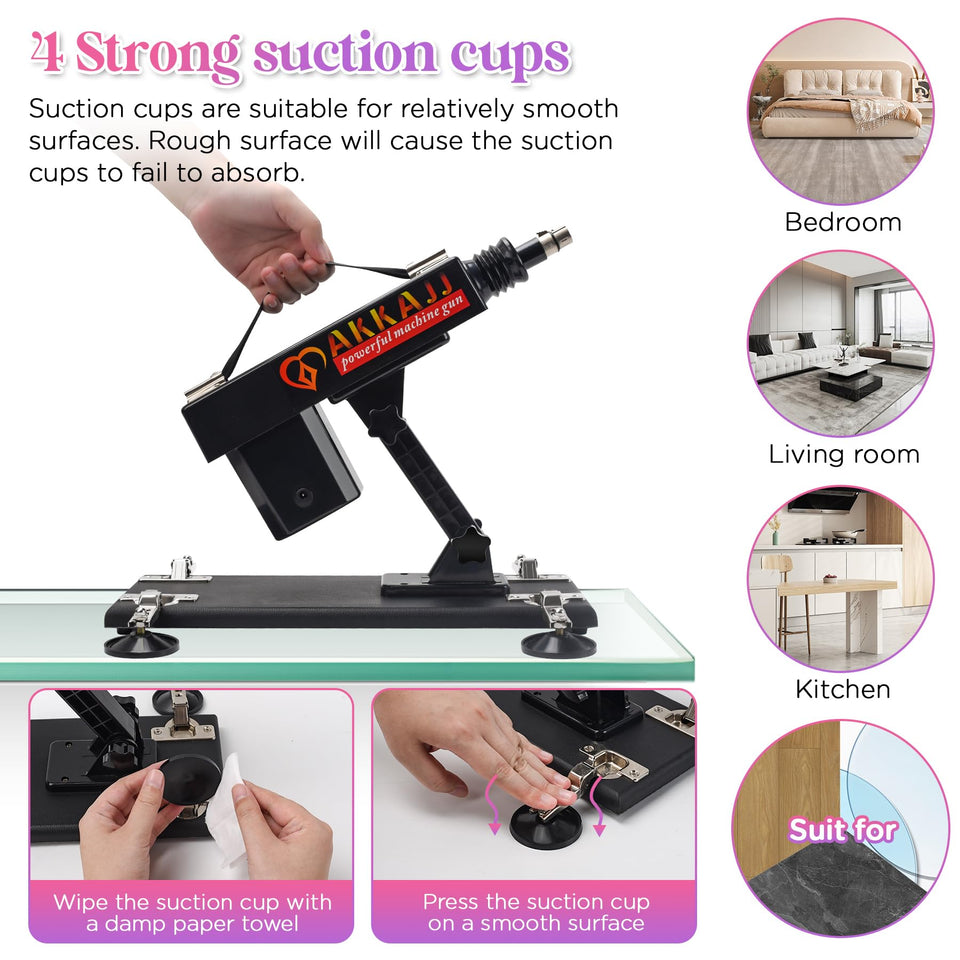 Powerful Sex Machine Automatic Retractable & Thrusting Machine Adult Sex Toys With Various Attachments Black