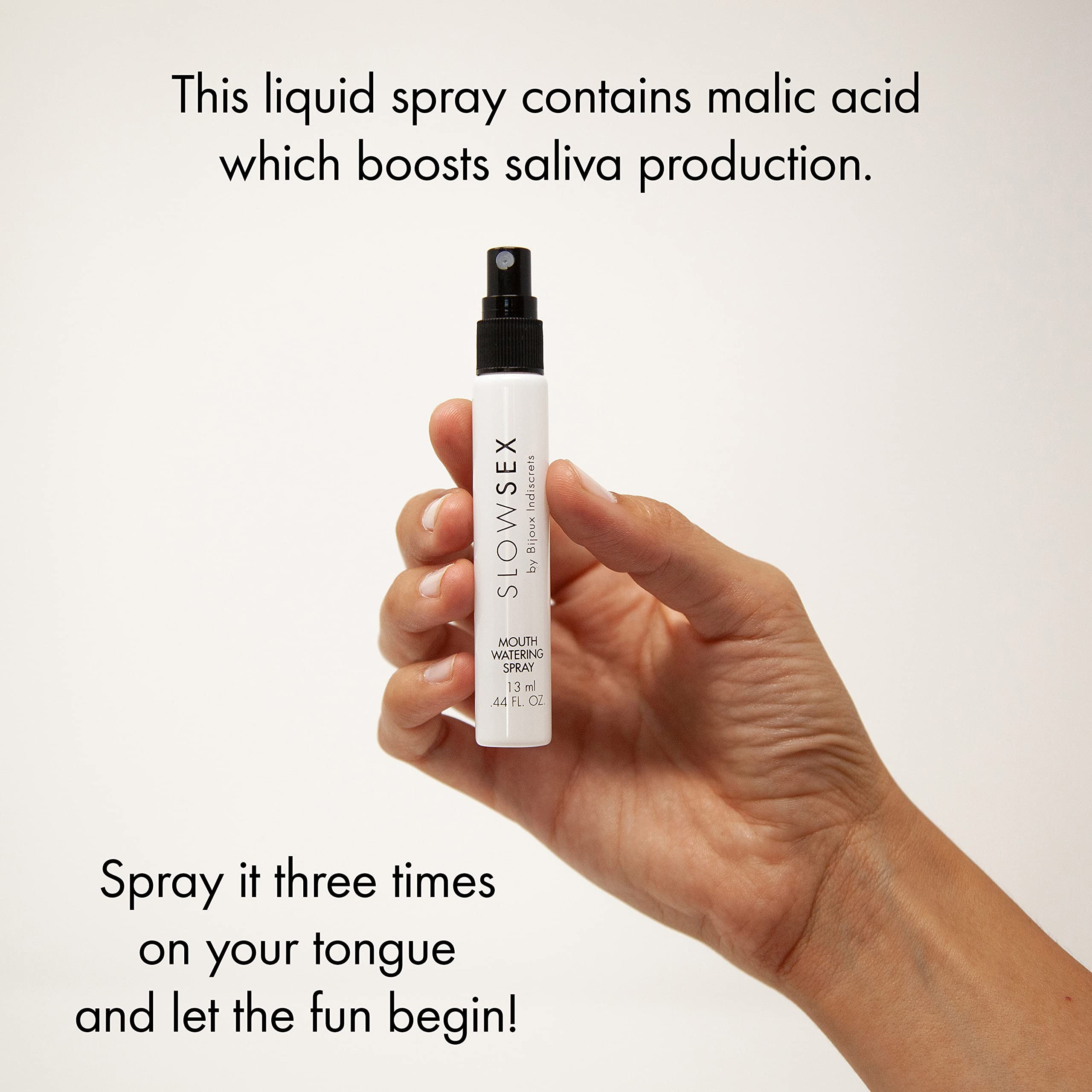 Bijoux Indiscrets Slow Sex Line Mouthwatering Spray - Premium Dry Mouth Solution and Deep Throat Spray for Adults - Sex Mouth Sp