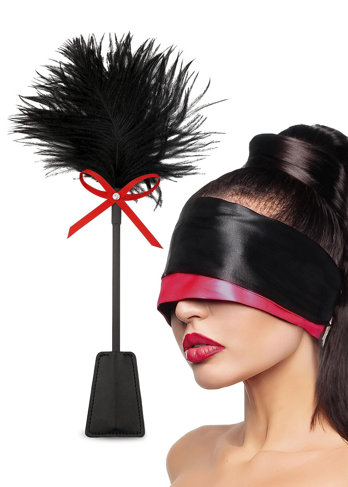 Set Restraints Sex Blindfold Eye Satin Mask Blindfold for Adult Sex Play Kit Sex Feather Tickler for Bondage Sex Play Spanking T