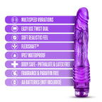 Blush B Yours Vibe #2 - Soft Realistic Multispeed Vibrating Dildo - 9 Inch Long - Slim 1.5" - Flexible Shaft Conforms To Your Body - Waterproof Vibrator - Body Safe Sex Toy For Women - Clear Purple