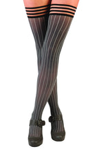 Kixies Annabelle Grey Pin Stripe Size D