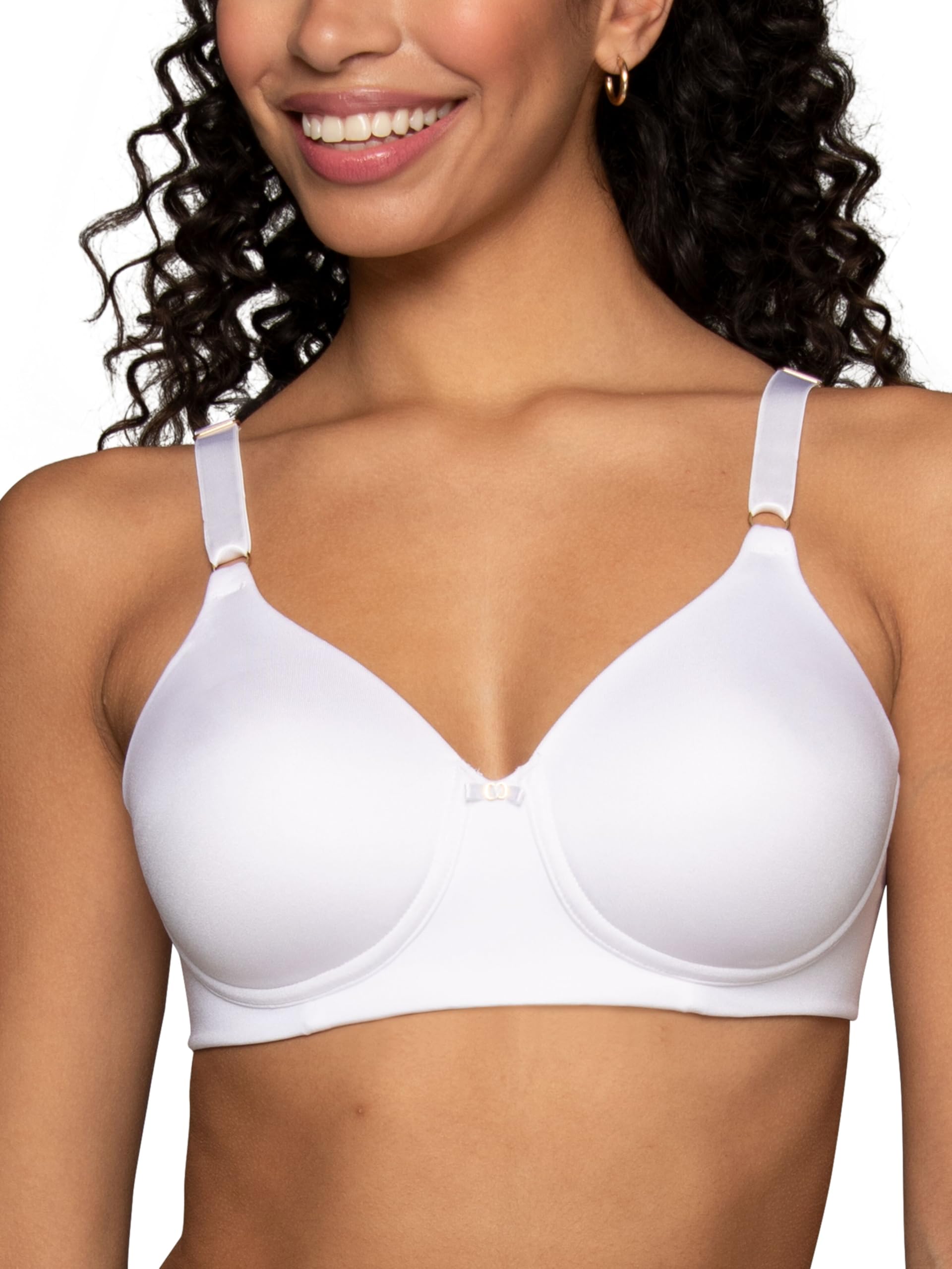 Vanity Fair Womens Full Coverage Beauty Back Smoothing Bra (34B-42D), Wirefree-White, 40D