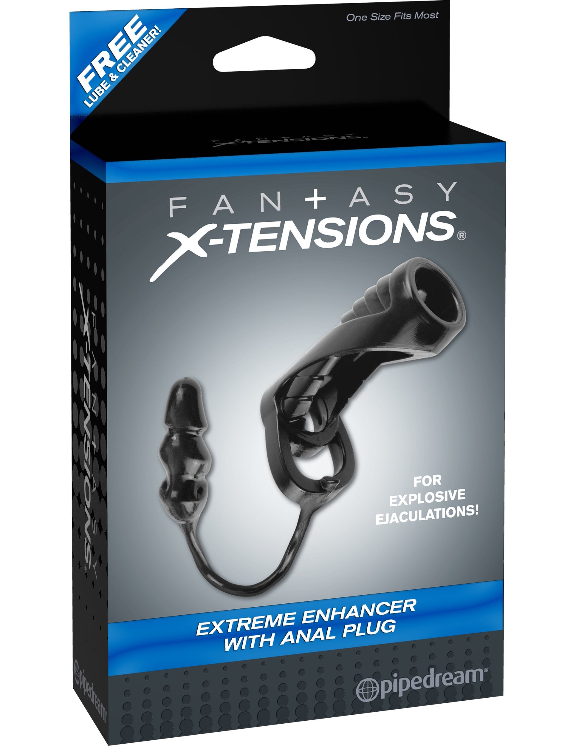 Pipedream Fantasy X-Tensions Extreme Enhancer With Anal Plug, Black