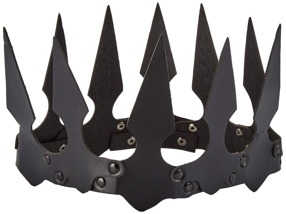 Faux Leather Spiked Crown. - O/S / Black