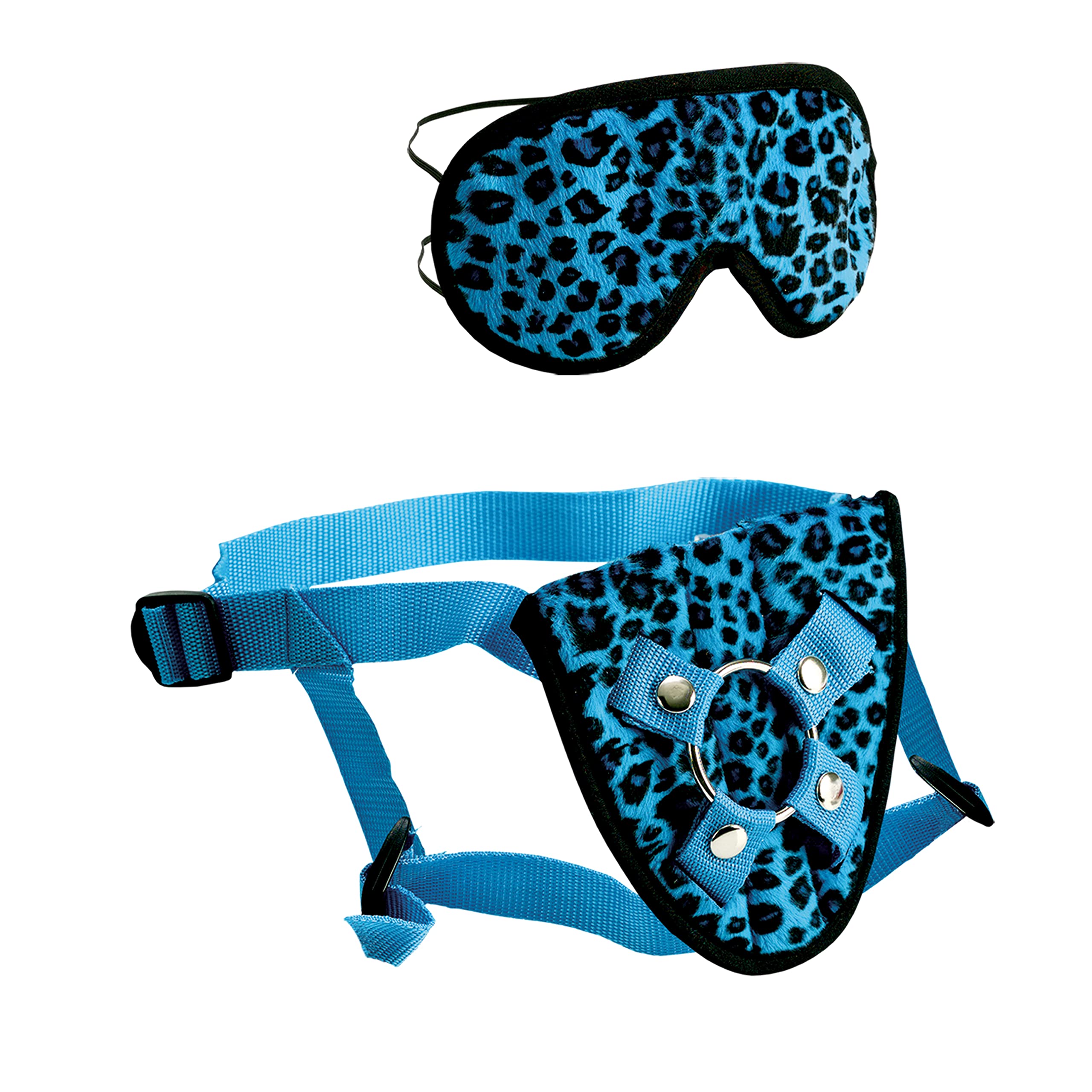 Furplay Harness And Mask - Blue Leopard