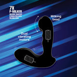 Alpha-Pro 7X P-Milker Silicone Prostate Stimulator With Milking Bead, Black