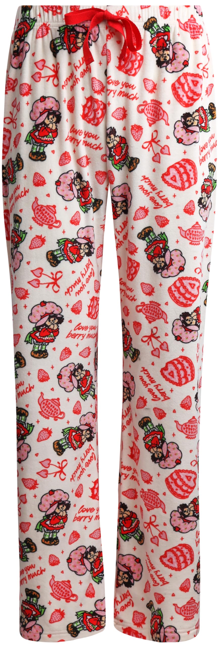 COCO BRANDS Strawberry Shortcake Womens Pajama Pants - Comfy Soft Lightweight Pajama Bottoms Sleepwear Lounge Pants for Women, S
