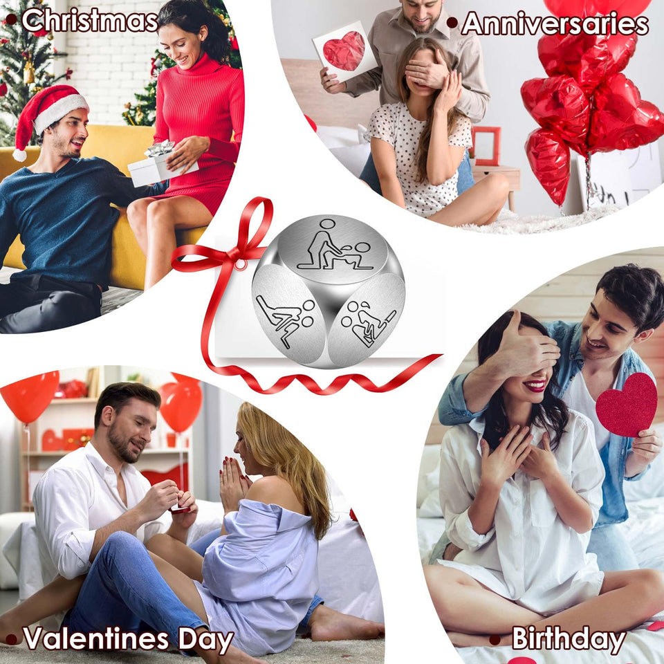 ADDWel Romantic Anniversary Birthday Gifts for Couples, Naughty Date Night Games Decision Dice Presents for Boyfriend Girlfriend
