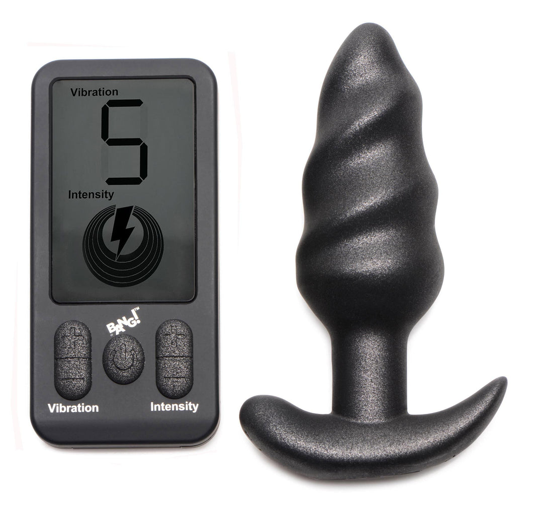 BANG! PLATINUM SERIES SWIRL BUTT PLUG W/ REMOTE