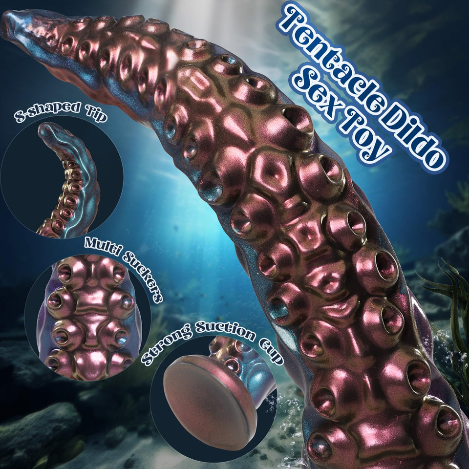 COKARAGE Tentacle Dildo Sex Toys - 12.9'' Realistic Anal Dildo with Strong Suction Cup, Anal Toys for G Spot & P Spot Stimulatio