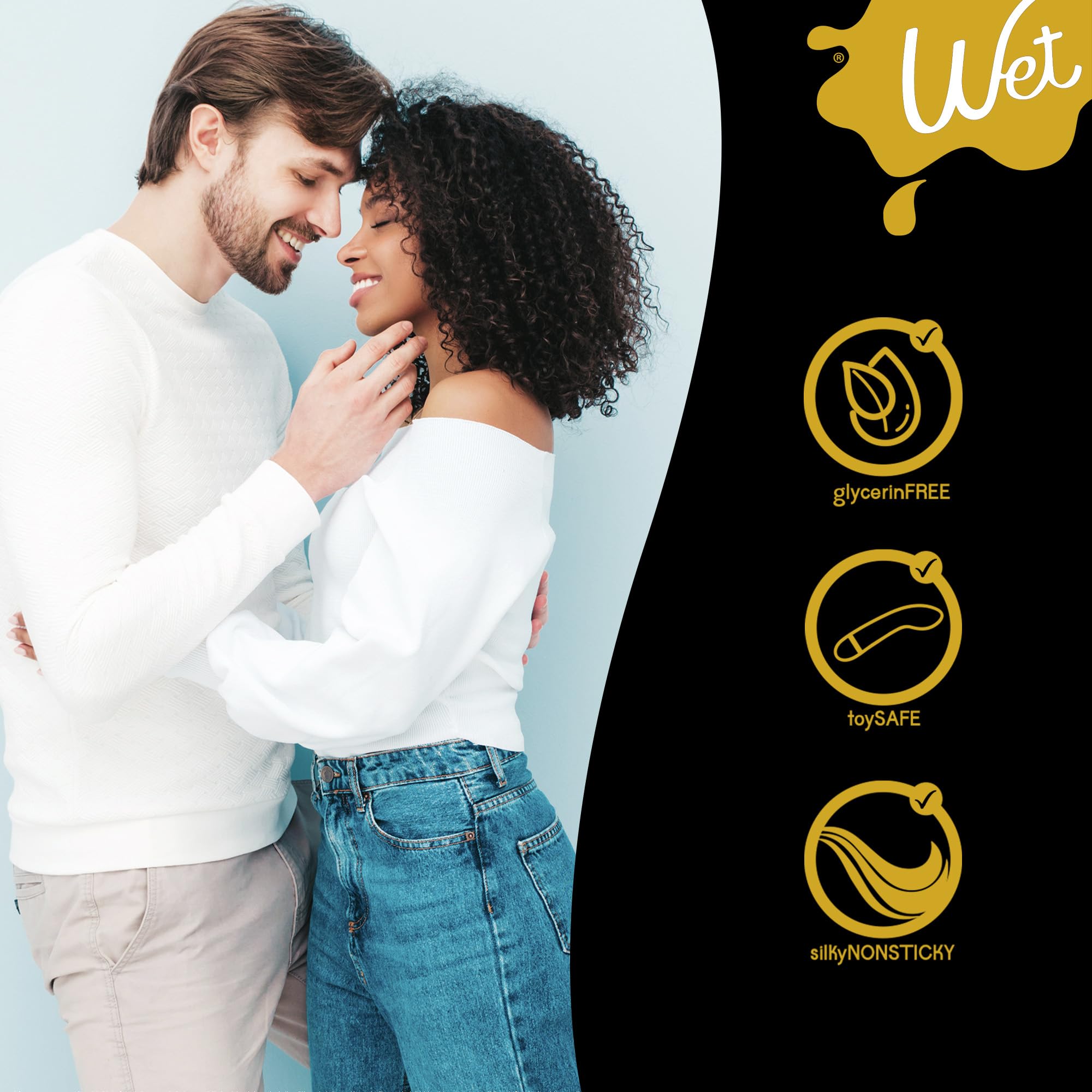 Wet Gold Hybrid Silicone and Water-Based Lubricant | Long-Lasting Performance, Premium Formula | pH-Balanced, Hypoallergenic, Gl