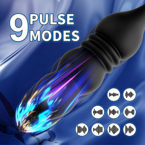 Thrusting Anal Vibrator Prostate Massager, Vibrating Cock Ring, Remote Control Anal Butt Plug, 9 Vibration Modes, Anal Bead,Male