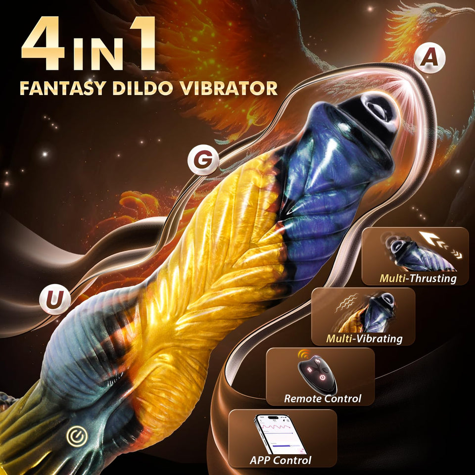 Thrusting Dildo Sex Toys Vibrator - 10.2'' 4IN1 Huge Thick Dildos Anal Toys, Monster Big Dildo Upgraded App Remote Control Multi