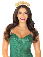 Leg Avenue Pearl Shell Mermaid Headband Gold Color