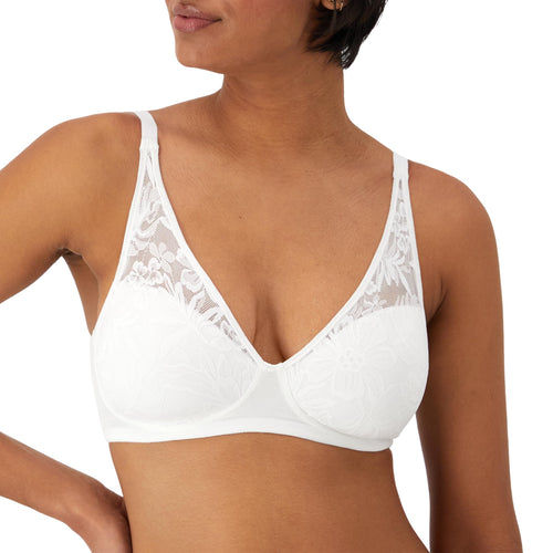Bali Womens Breathe Modal T-Shirt Bra, Breathable Wireless Bra, Full-Coverage Convertible Bra White