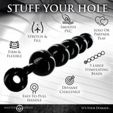 Master Series Black Baller Anal Beads Dildo, Long Black Adult Toys for Men, Women, and Couples, with Pull Ring, Easy to Clean an