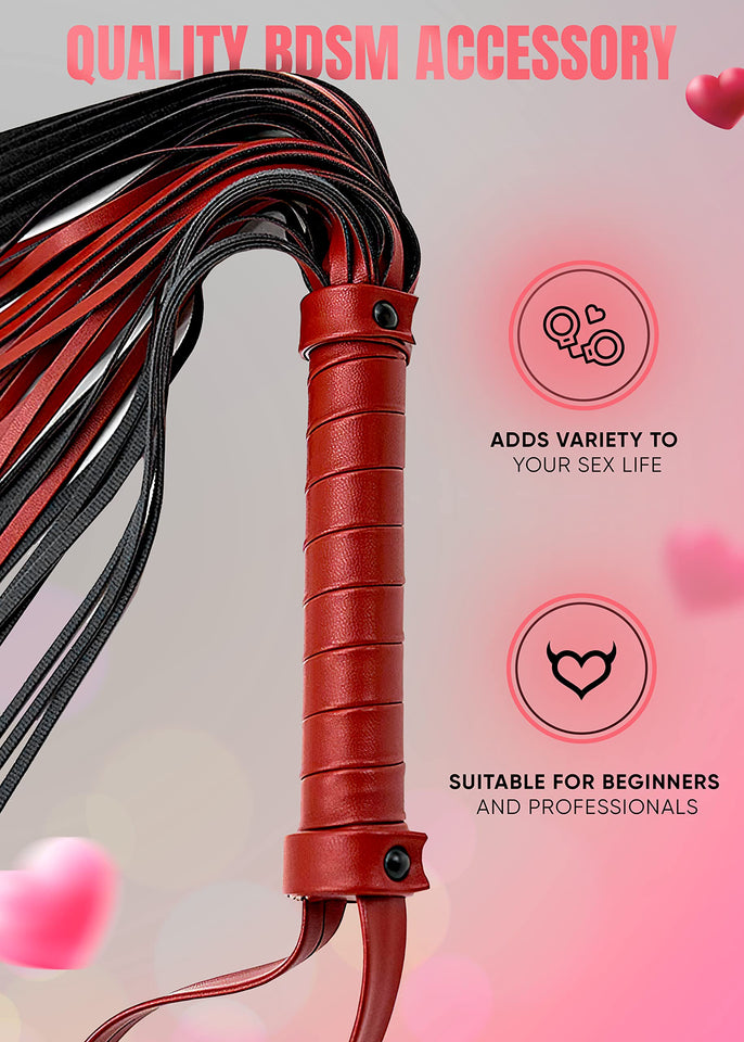 DERINODEM BDSM Whip Red Cosplay Paddle Adult Play Sex Whip for Spanking BDSM Spanking Set Floggers for Bedroom