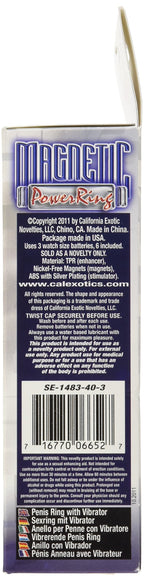 California Exotic Novelties Magnetic Power Ring Power Jag Double Ring, Blue
