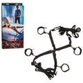 CalExotics Scandal Over the Bed Cross - Luxury Bondage Handcuff & Ankle Restraints for Couples - BDSM Toys for Couples - Black