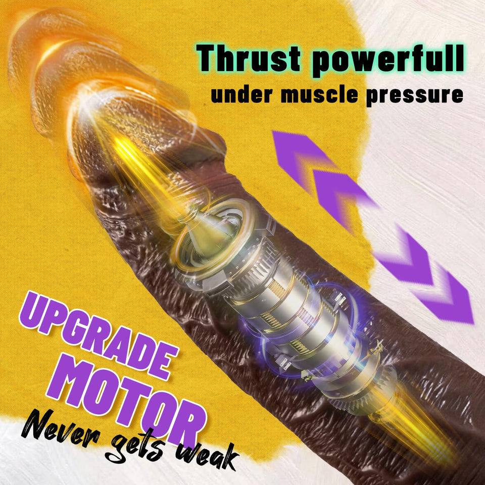 10.43 '' Thrusting Dildo Vibrator with 6 Thrusting Speeds & 10 Vibrations, Large Realistic Vibrating Dildo for G-spot Anal Stimu