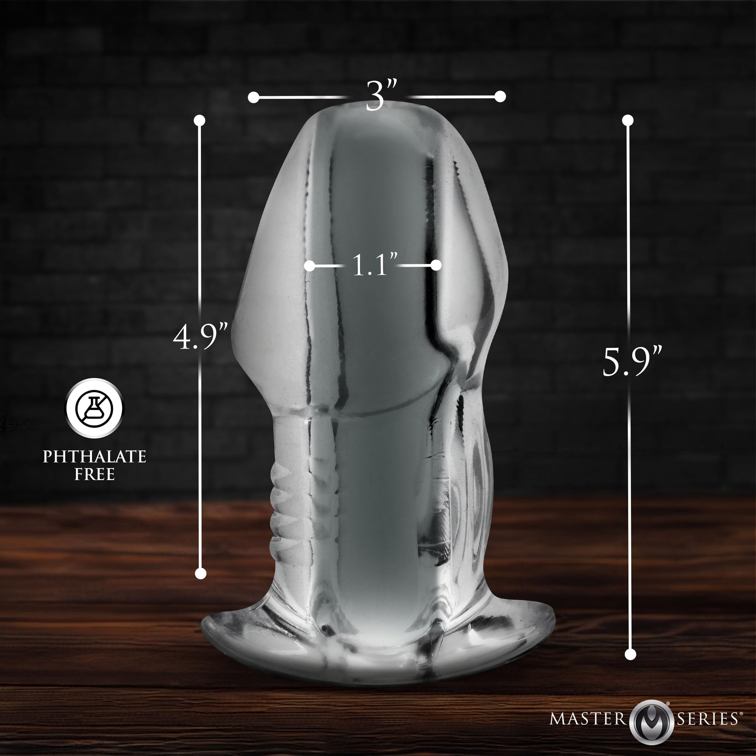 Master Series Dicked Clear HollowPlug XL