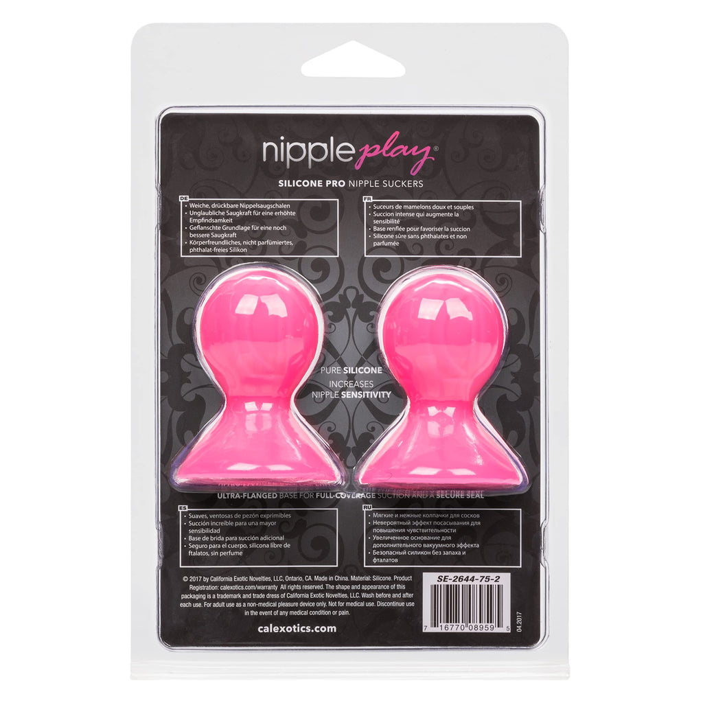 CalExotics Nipple Play Silicone Pro Nipple Suckers - Adult SM Sex Toys for Sensitivity Enhancement - Pink