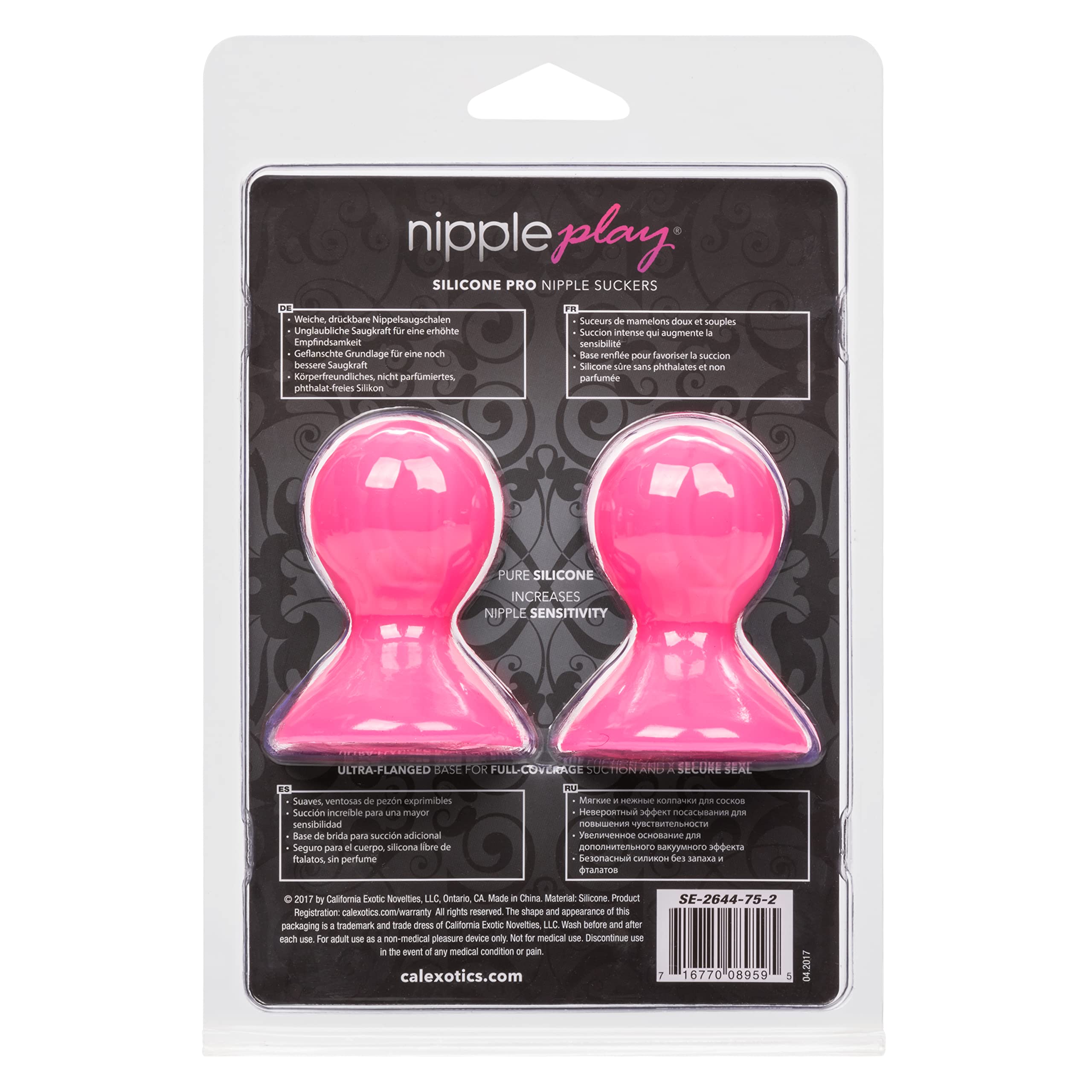CalExotics Nipple Play Silicone Pro Nipple Suckers - Adult SM Sex Toys for Sensitivity Enhancement - Pink