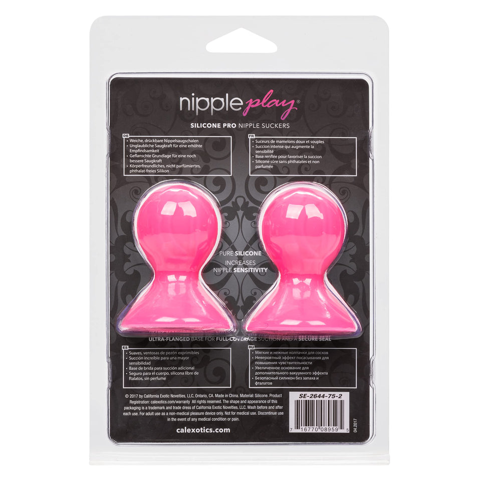 CalExotics Nipple Play Silicone Pro Nipple Suckers - Adult SM Sex Toys for Sensitivity Enhancement - Pink