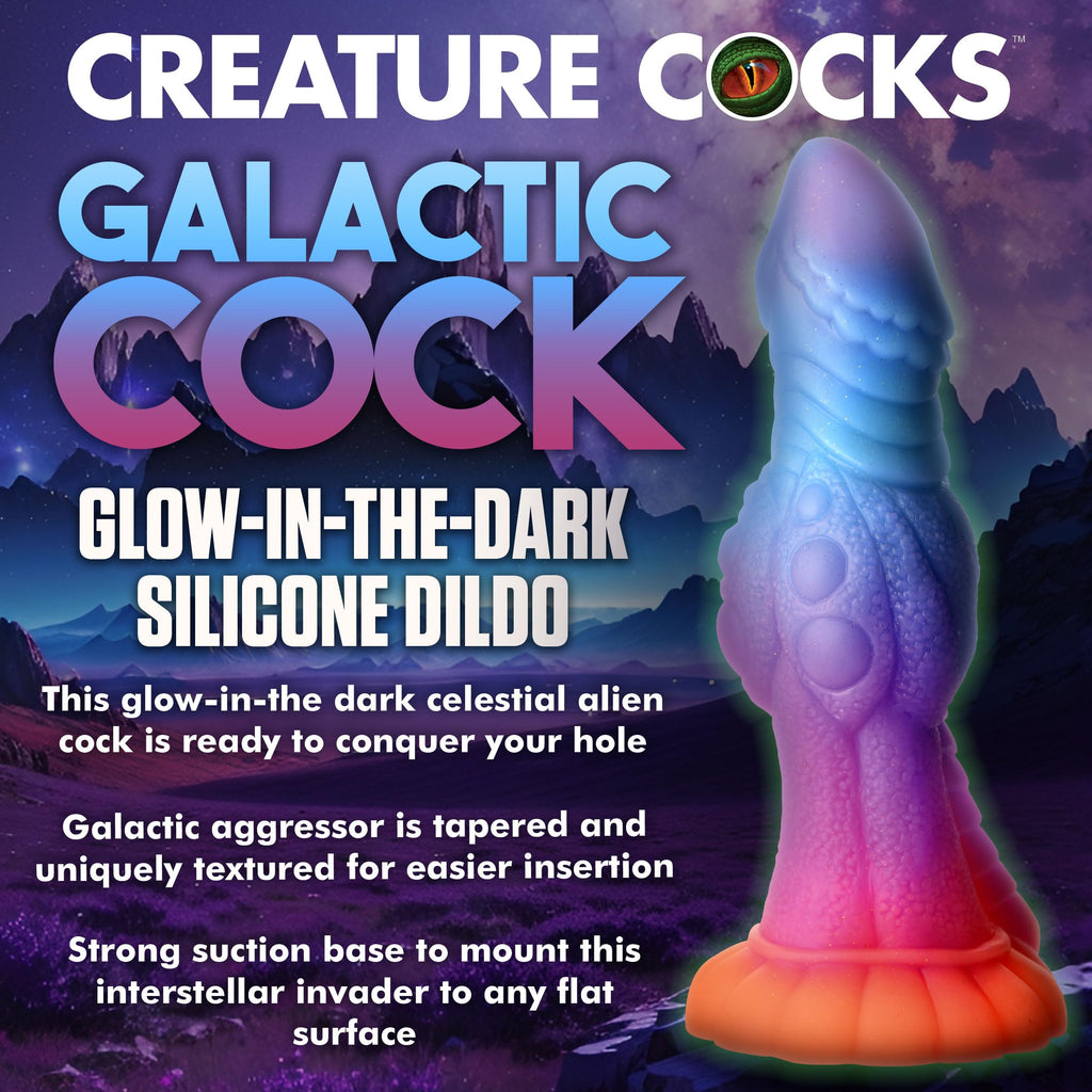 Creature Cocks Galactic Cock Alien Glow In The Dark Dildo