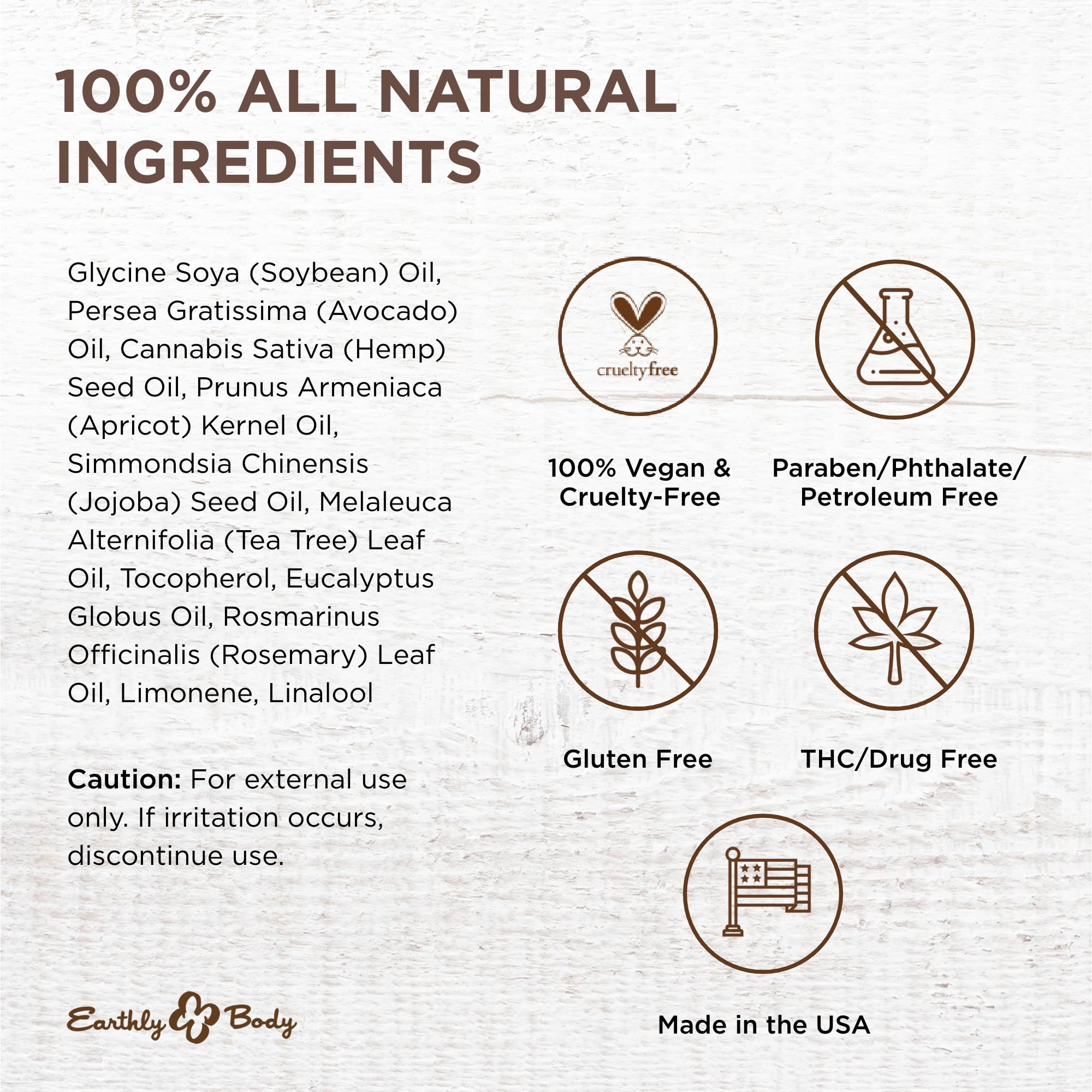 Earthly Body Miracle Oil, 1 fl. oz. - 2 Pack - 100% Natural Tea Tree Oil, Hemp Seed Oil & Vitamin E - Moisturizer, Calms Skin Ir