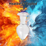 Crystal Glass Anal Plug with Luxury Jewelry Butt Plug Fetish Anus Stimulation Unisex Adult Anal Sex Toy (Blue, L)