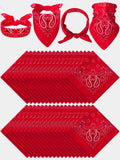 Unittype 36 Pieces Paisley Bandana Novelty Headband Square Scarf Cowboy Bandanas for Halloween Party Costume(Red,Classic Style)