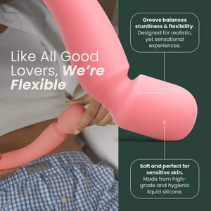 Quinn Wellness Adult Sex Toy Groove - Dual-Sided Heating Vibrator Wand - 12 Modes & 5 Speeds on Head & Tail - G-Spot & Clitoral