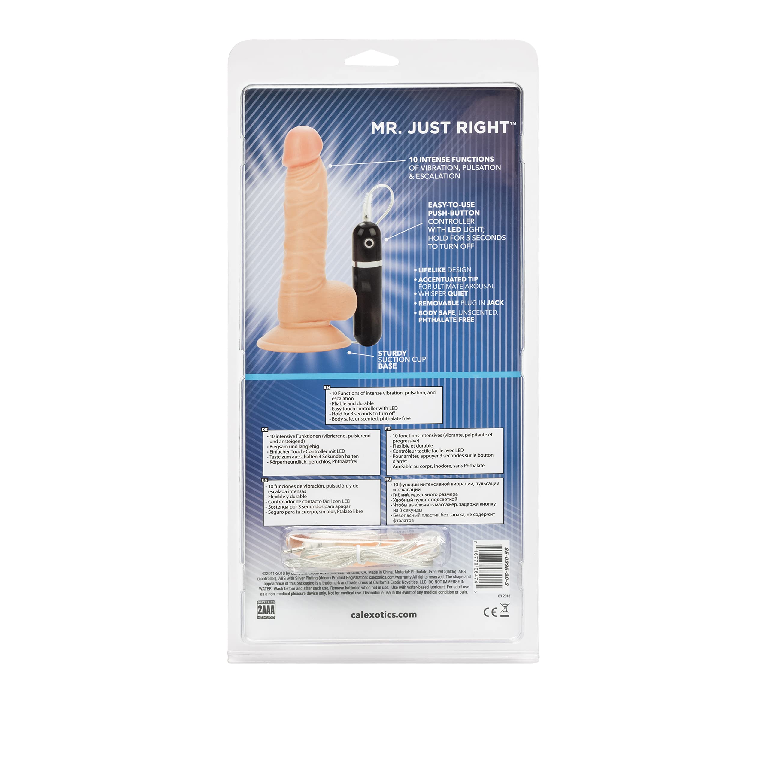 California Exotic Novelties Mr. Just Right Super Seven, Black