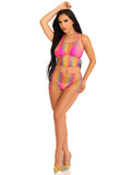 2 PC Ombre rainbow twist net tank top and boy shorts.