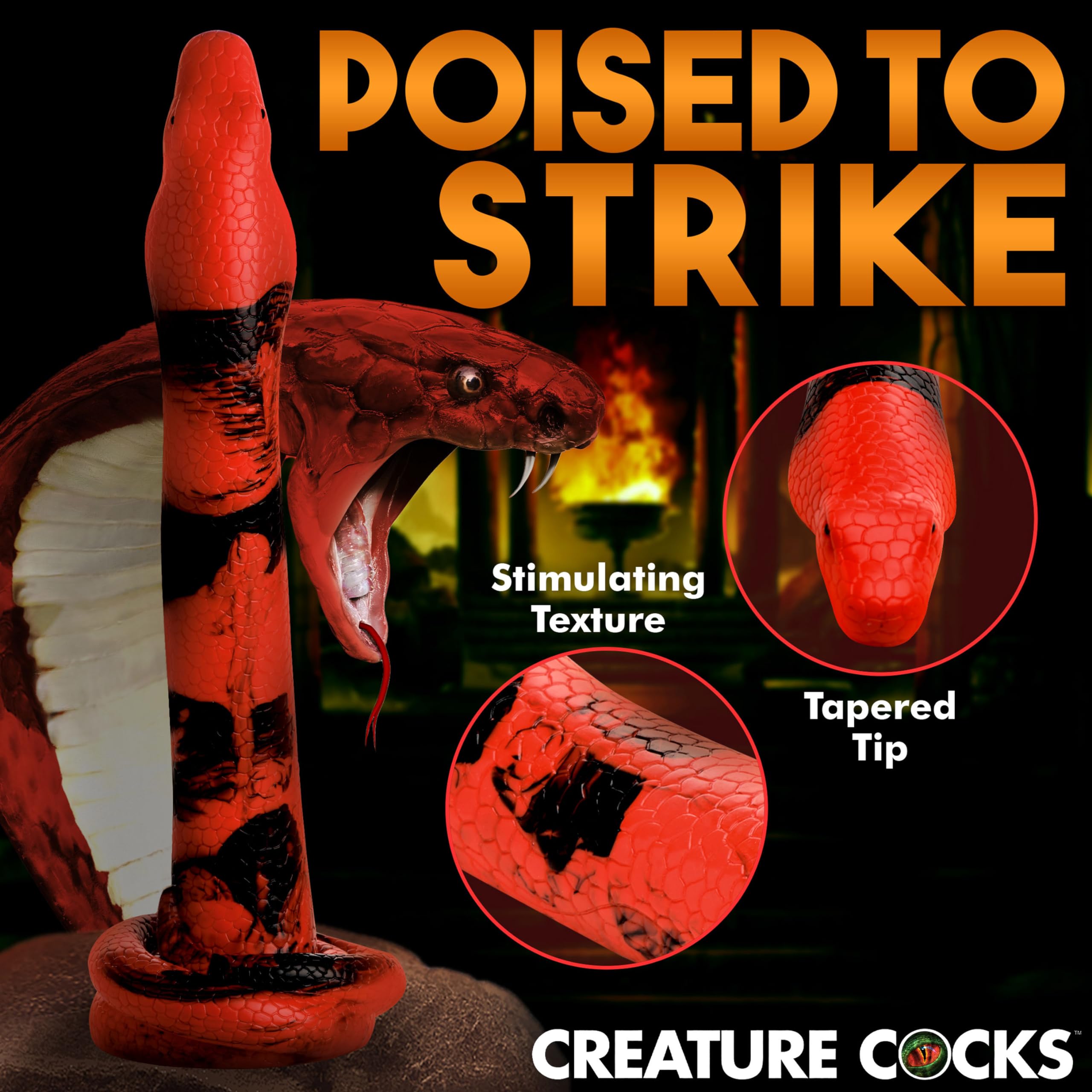 Creature Cocks King Cobra L 14In Sili