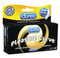 Durex Pleasure Curve Lubricated Premium Latex Condom, 12 Condoms Per Package, (Pack Of 2)