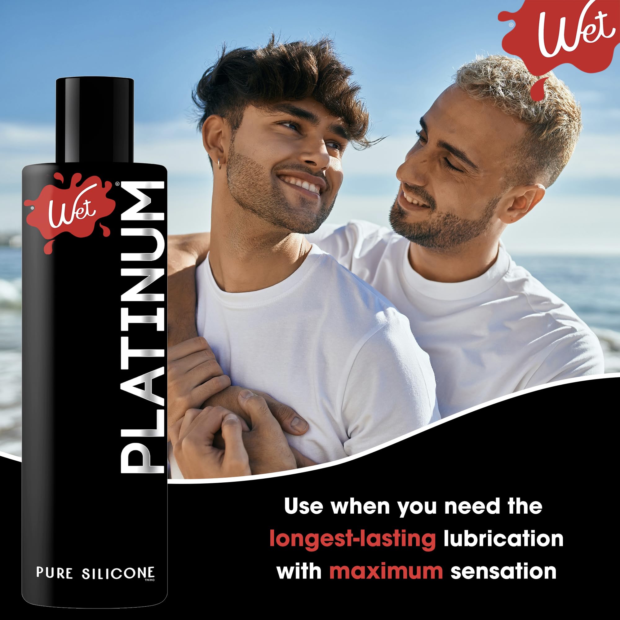 Wet Platinum Silicone Based Lube 9 Oz Bottle Ultra Long Lasting Premium Personal Luxury Lubricant Men Women & Couples Condom Compatible Water Resistant Non Sticky Hypoallergenic Paraben Free